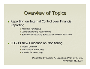 Internal Control Reporting and Auditing