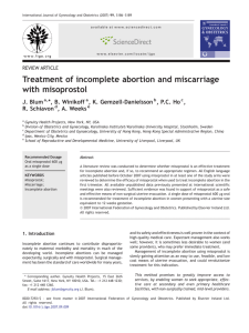Treatment of incomplete abortion and miscarriage with misoprostol