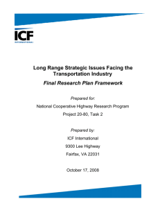 Long Range Strategic Issues Facing the Transportation Industry