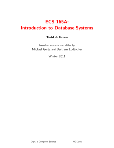 ECS 165A: Introduction to Database Systems