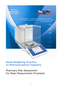 Good Weighing Practice In Pharmaceutical Industry