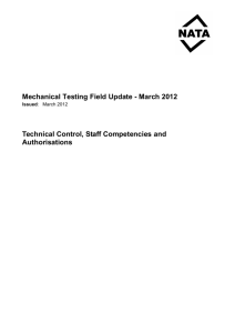 Mechanical Testing Field Update - March 2012 Technical