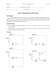 Lab 2: Introduction to DC circuits