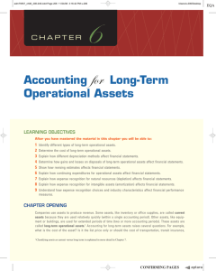 Accounting for Long-Term Operational Assets