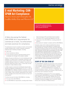 E-mail Marketing: CAN- SPAM Act Compliance
