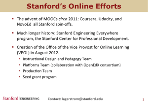 Stanford's Online Efforts