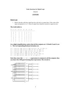 Study Questions for Digital Logic ANSWERS