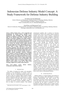 Indonesian Defense Industry Model Concept: A Study