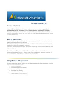 Microsoft Dynamics AX Built for your industry Comprehensive ERP
