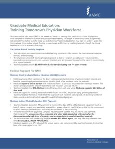 Graduate Medical Education: Training Tomorrow's