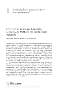 Overview of economic concepts, models, and methods for