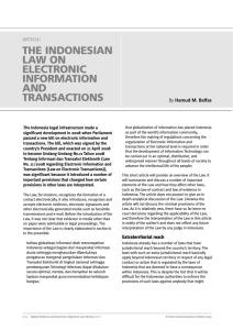 the indonesian law on electronic information and - SAS
