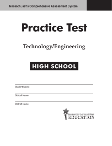 High School Technology Engineering Practice Test 2013
