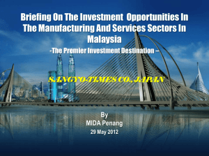 Briefing On The Investment Opportunities In The Manufacturing And