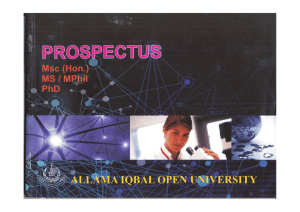 MPhil-PhD Spr-15 - Allama Iqbal Open University