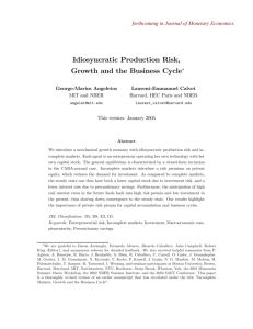 Idiosyncratic Production Risk, Growth and the Business Cycle
