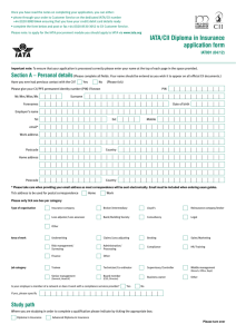 IATA/CII Diploma in Insurance application form