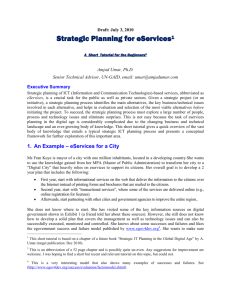 Strategic Planning for eServices
