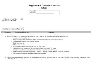 Supplemental Educational Services Rubric