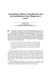Committals, offence classification and the jurisdiction of the