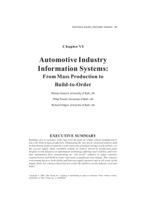 Automotive Industry Information Systems: From Mass Production to