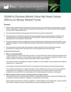 GSAM to Disclose Market Value Net Asset Values