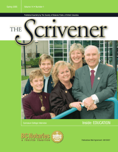 Scriv Spring 05.indd - The Society of Notaries Public of BC