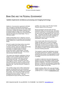 Case Study Bank One-Federal Govt Remittance
