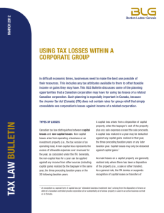 Using Tax Losses Within a Corporate Group