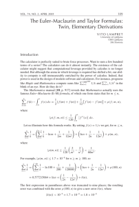 The Euler–Maclaurin and Taylor Formulas: Twin - FGG-KMF
