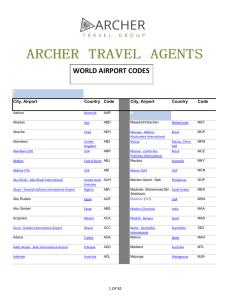 world airport codes - Evolution Travel Cafe