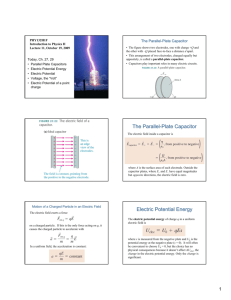 The Parallel-Plate Capacitor Electric Potential Energy