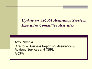 Update on AICPA Assurance Services Executive Committee Activities
