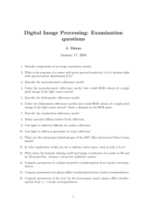 Digital Image Processing: Examination questions