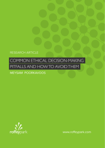 common ethical decision-making pitfalls and how to