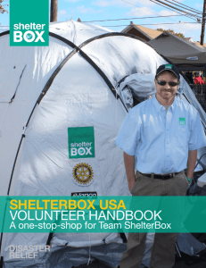 SHELTERBOX USA VOLUNTEER HANDBOOK