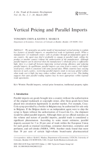 Vertical Pricing and Parallel Imports