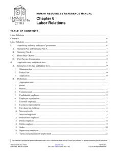 HR Reference Manual: Labor Relations