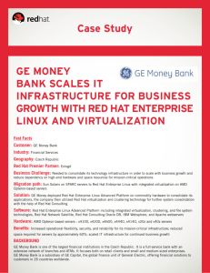 Case Study GE MONEY BANK SCALES IT INFRASTRUCTURE