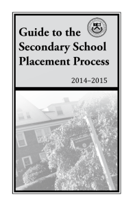 Guide to the Secondary School Placement Process