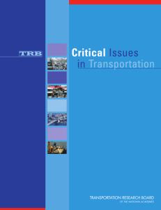 Critical Issues in Transportation