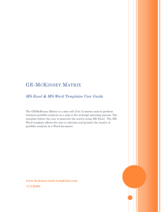 GE-McKinsey Matrix - Business Tools and Business Templates