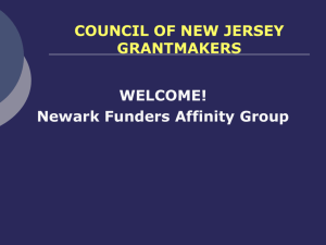 Newark Funders Affinity Group COUNCIL OF NEW JERSEY