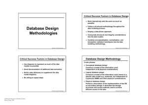 Database Design Methodologies