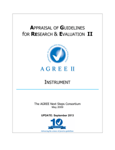 APPRAISAL OF GUIDELINES fOR RESEARCH & EVALUATION II