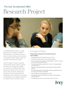 Research Project - Ivey Business School