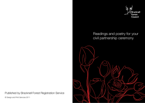 Readings and poetry for your civil partnership