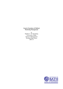 Generic Functions of Political Marketing Management Stephan C. M.