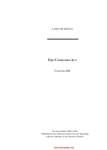 Companies Act - Kenya Law Reports