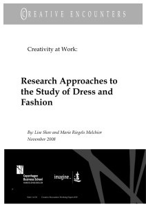 Research Approaches to the Study of Dress and Fashion